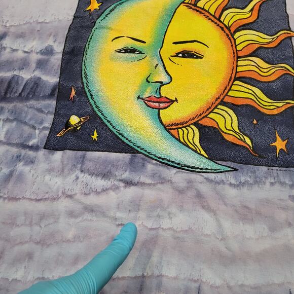 Vintage 1994 Celestial Sun Moon AOP T-Shirt Mens Large Single Stitch Cosmic 90s - Picture 4 of 11